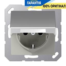 Розетка із з/к та з кришкою 230V/16A Jung Eco Profi EP421KLAL, алюміній