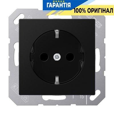 Розетка із з/к 230V/16A Jung Eco Profi EP1420SWM, матовий чорний