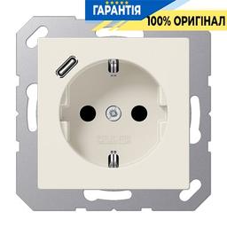 Розетка SCHUKO із USB тип C, Jung арт. A1520-18C, слонова кістка