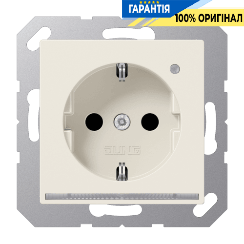 Розетка SCHUKO з LED підсвіткою JUNG A1520-OLNW колір слонова кістка