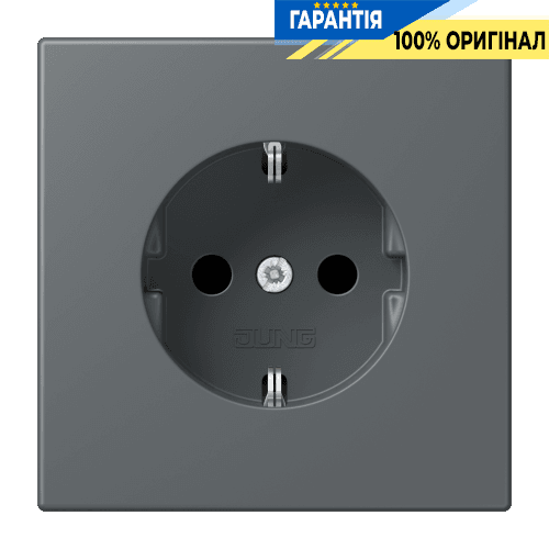 Розетка з заземленням 250V 16A з шторками та пружинним затиском JUNG LC1520KI202 gris foncé