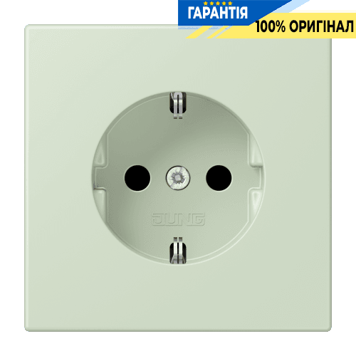 Розетка з заземленням 250В 16А з шторками та пружинним затиском JUNG LC1520KI218 vert anglais pâle