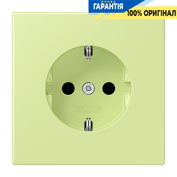 Розетка з заземленням 250V 16A з шторками та пружинним затиском JUNG LC1520KI222 vert jaune clair (32053)