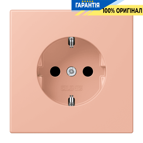 Розетка з заземленням 250V 16A з шторками та пружинним затиском JUNG LC1520KI231 rose clair (32102)