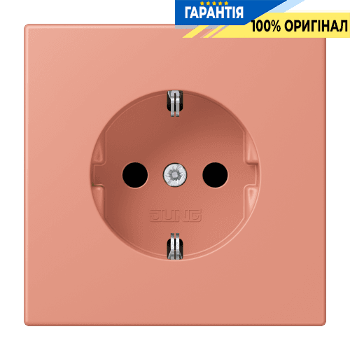 Розетка з заземленням 250V 16A з шторками та пружинним затиском JUNG LC1520KI233 l’ocre rouge moyen (32111)