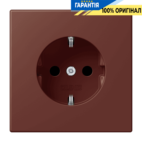 Розетка з заземленням 250V 16A з шторками та пружинним затиском JUNG LC1520KI235 terre sienne brûlée 31 (32120)