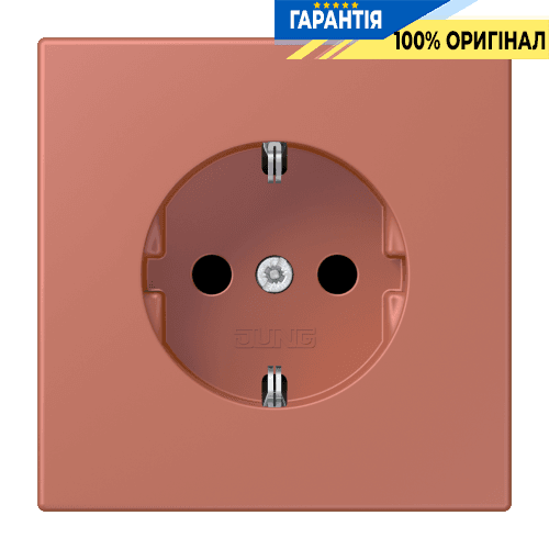 Розетка з заземленням 250V 16A з шторками та пружинним затиском JUNG LC1520KI236 terre sienne brique (32121)