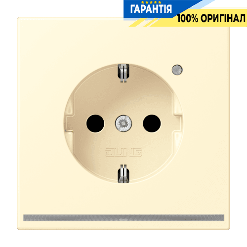 Розетка з заземленням з LED підсвіткою, пружинний затиск JUNG LC1520-OLNW201 blanc (32001)