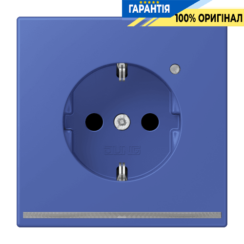 Розетка з заземленням з LED підсвіткою, пружинний затиск JUNG LC1520-OLNW206 bleu outremer 31 (32020)