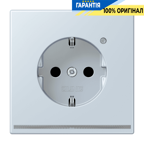 Розетка з заземленням з LED підсвіткою, пружинний затиск JUNG LC1520-OLNW209 outremer pâle (32023)