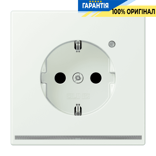 Розетка з заземленням з LED підсвіткою, пружинний затиск JUNG LC1520-OLNW210 outremer gris (32024)