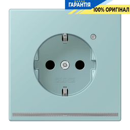 Розетка з заземленням з LED підсвіткою, пружинний затиск JUNG LC1520-OLNW214 céruléen clair (32033)