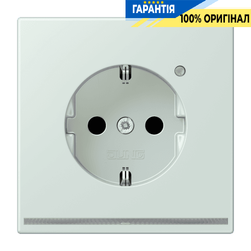 Розетка з заземленням та LED підсвіткою, пружинний зажим JUNG LC1520-OLNW215 céruléen pâle (32034)