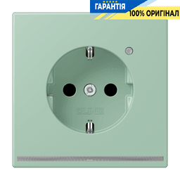 Розетка з заземленням та LED підсвіткою, пружинний затиск JUNG LC1520-OLNW217 vert anglais clair (32041)