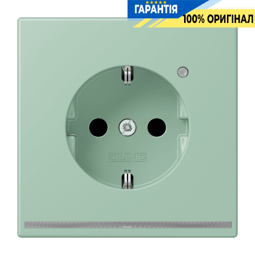 Розетка з заземленням та LED підсвіткою, пружинний затиск JUNG LC1520-OLNW217 vert anglais clair (32041)