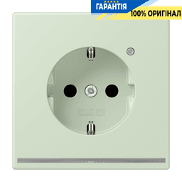Розетка з заземленням з LED підсвіткою, пружинний затиск JUNG LC1520-OLNW218 vert anglais pâle (32042)
