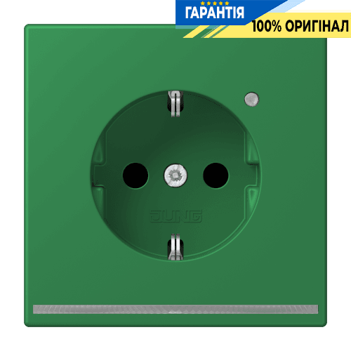 Розетка з заземленням з LED підсвіткою, пружинний затиск JUNG LC1520-OLNW219 vert foncé (32050)