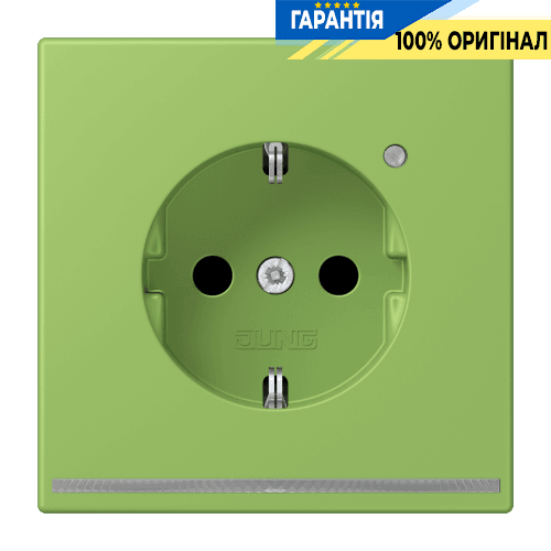 Розетка з заземленням з LED підсвіткою, пружинний затиск JUNG LC1520-OLNW220 vert 31 (32051)