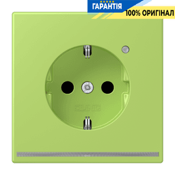 Розетка з заземленням та LED підсвіткою, пружинний затиск JUNG LC1520-OLNW221 vert clair (32052)