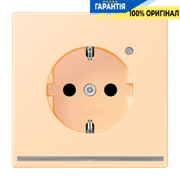 Розетка з заземленням з LED підсвіткою, пружинний зажим JUNG LC1520-OLNW223 ocre (32060)