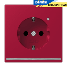 Розетка з заземленням з LED підсвіткою, пружинний зажим JUNG LC1520-OLNW229 rouge carmin (32100)