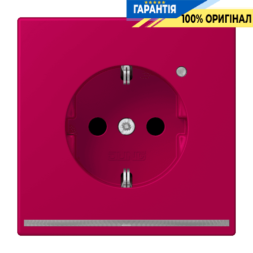 Розетка з заземленням з LED підсвіткою, пружинний затиск JUNG LC1520-OLNW230 rouge rubia (32101)