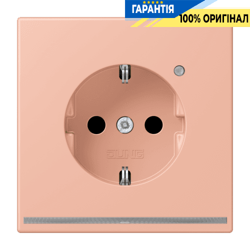Розетка з заземленням з LED підсвіткою, пружинний затиск JUNG LC1520-OLNW231 rose clair (32102)