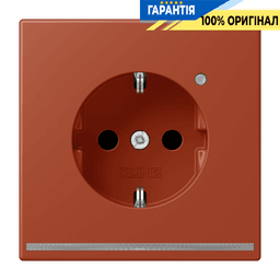 Розетка з заземленням з LED підсвіткою, пружинний затиск JUNG LC1520-OLNW232 l'ocre rouge (32110)