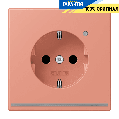 Розетка з заземленням з LED підсвіткою, пружинний затиск JUNG LC1520-OLNW233 l’ocre rouge moyen (32111)