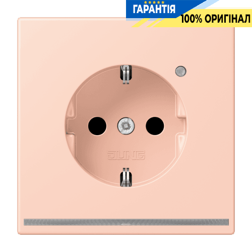 Розетка з заземленням та LED підсвіткою JUNG LC1520-OLNW234 пружинний затиск l’ocre rouge clair (32112)