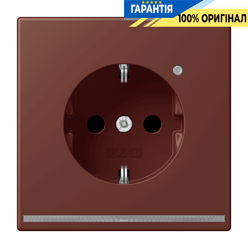 Розетка з заземленням та LED підсвіткою, пружинний затиск JUNG LC1520-OLNW235 terre sienne brûlée 31 (32120)