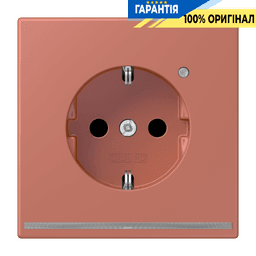 Розетка з заземленням з LED підсвіткою, пружинний затиск JUNG LC1520-OLNW236 terre sienne brique (32121)