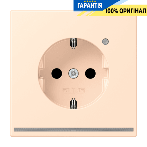 Розетка з заземленням з LED підсвіткою, пружинний затиск JUNG LC1520-OLNW238 terre sienne pâle (32123)