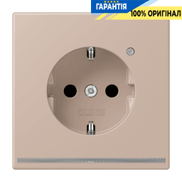 Розетка з заземленням з LED підсвіткою, пружинний затиск JUNG LC1520-OLNW240 ombre brûlée claire (32131)