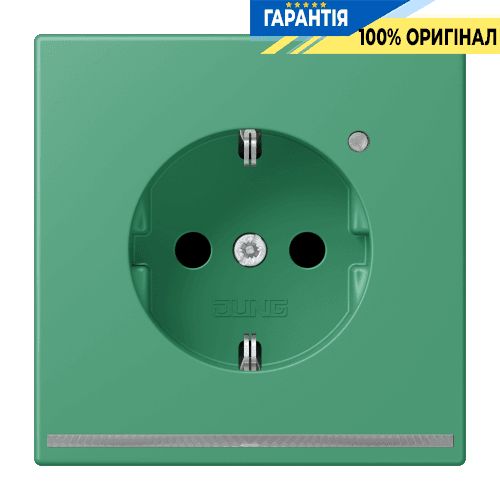 Розетка з заземленням з LED підсвіткою, пружинний затиск JUNG LC1520-OLNW250 vert 59 (4320G)
