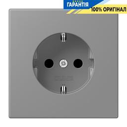 Розетка з заземленням 250V 16A з шторками гвинтовий затиск JUNG LC1521KI203 gris 31 (32011)