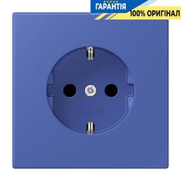 Розетка з заземленням 250V 16A зі шторками гвинтовий затиск JUNG LC1521KI206 bleu outremer 31