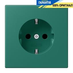 Розетка з заземленням 250V 16A зі шторками гвинтовий затиск JUNG LC1521KI216 vert anglais (32040)