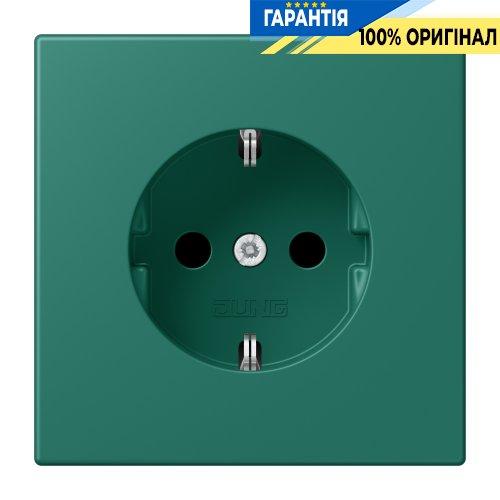 Розетка з заземленням 250V 16A зі шторками гвинтовий затиск JUNG LC1521KI216 vert anglais (32040)