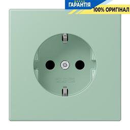 Розетка з заземленням 250V 16A зі шторками гвинтовий затиск JUNG LC1521KI217 vert anglais clair (32041)