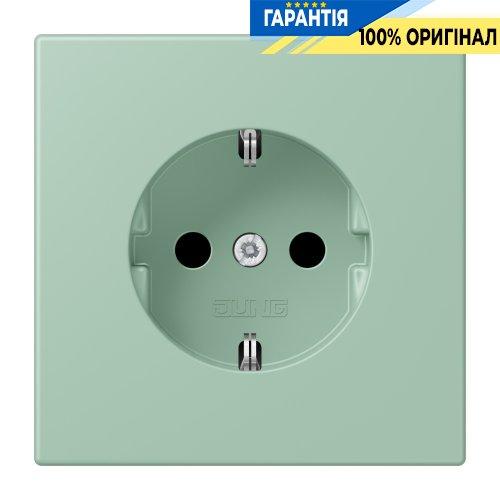 Розетка з заземленням 250V 16A зі шторками гвинтовий затиск JUNG LC1521KI217 vert anglais clair (32041)