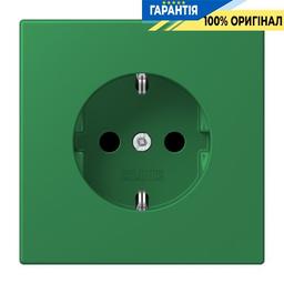 Розетка з заземленням 250V 16A з шторками гвинтовий затиск JUNG LC1521KI219 vert foncé (32050)