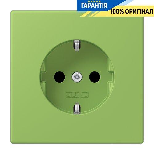 Розетка з заземленням 250V 16A зі шторками гвинтовий зажим JUNG LC1521KI220 vert 31 (32051)