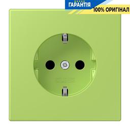 Розетка з заземленням 250V 16A зі шторками гвинтовий затиск JUNG LC1521KI221 vert clair (32052)