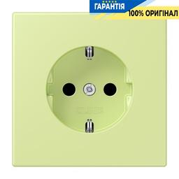 Розетка з заземленням 250V 16A зі шторками гвинтовий затиск JUNG LC1521KI222 vert jaune clair (32053)