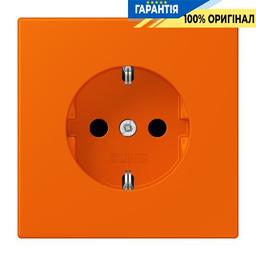 Розетка з заземленням 250V 16A з шторками гвинтовий затиск JUNG LC1521KI224 помаранчева (32080)