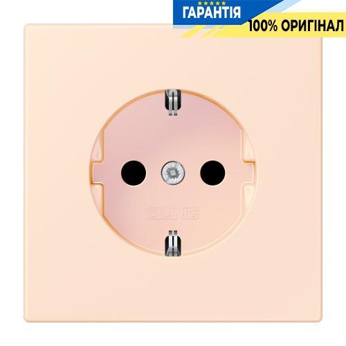 Розетка з заземленням 250V 16A зі шторками гвинтовий затиск JUNG LC1521KI226 оранжевий pâle (32082)
