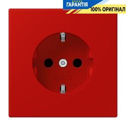 Розетка з заземленням 250V 16A зі шторками гвинтовий затиск JUNG LC1521KI227 rouge vermillon 31