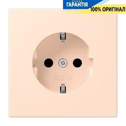 Розетка з заземленням 250V 16A зі шторками гвинтовий затиск JUNG LC1521KI228 rose pâle