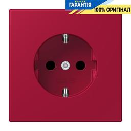 Розетка з заземленням 250V 16A зі шторками гвинтовий затиск JUNG LC1521KI229 rouge carmin (32100)